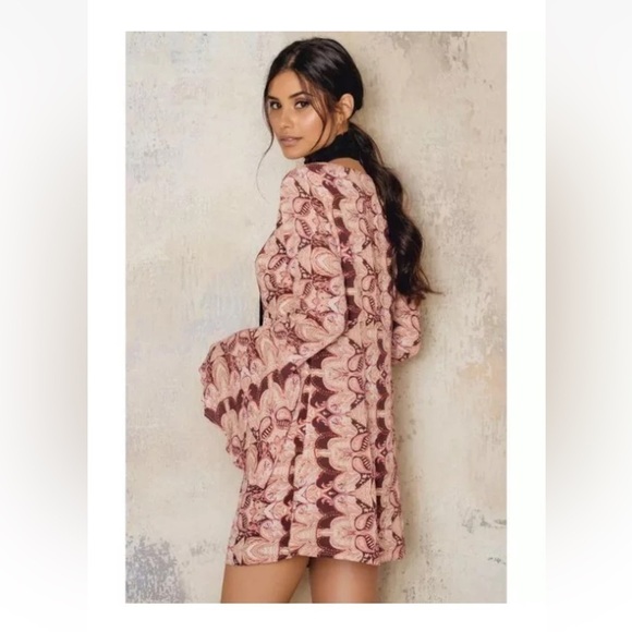 Free People Ossie Vibes Mini Dress in Pink Ivory size 6 - Picture 3 of 16